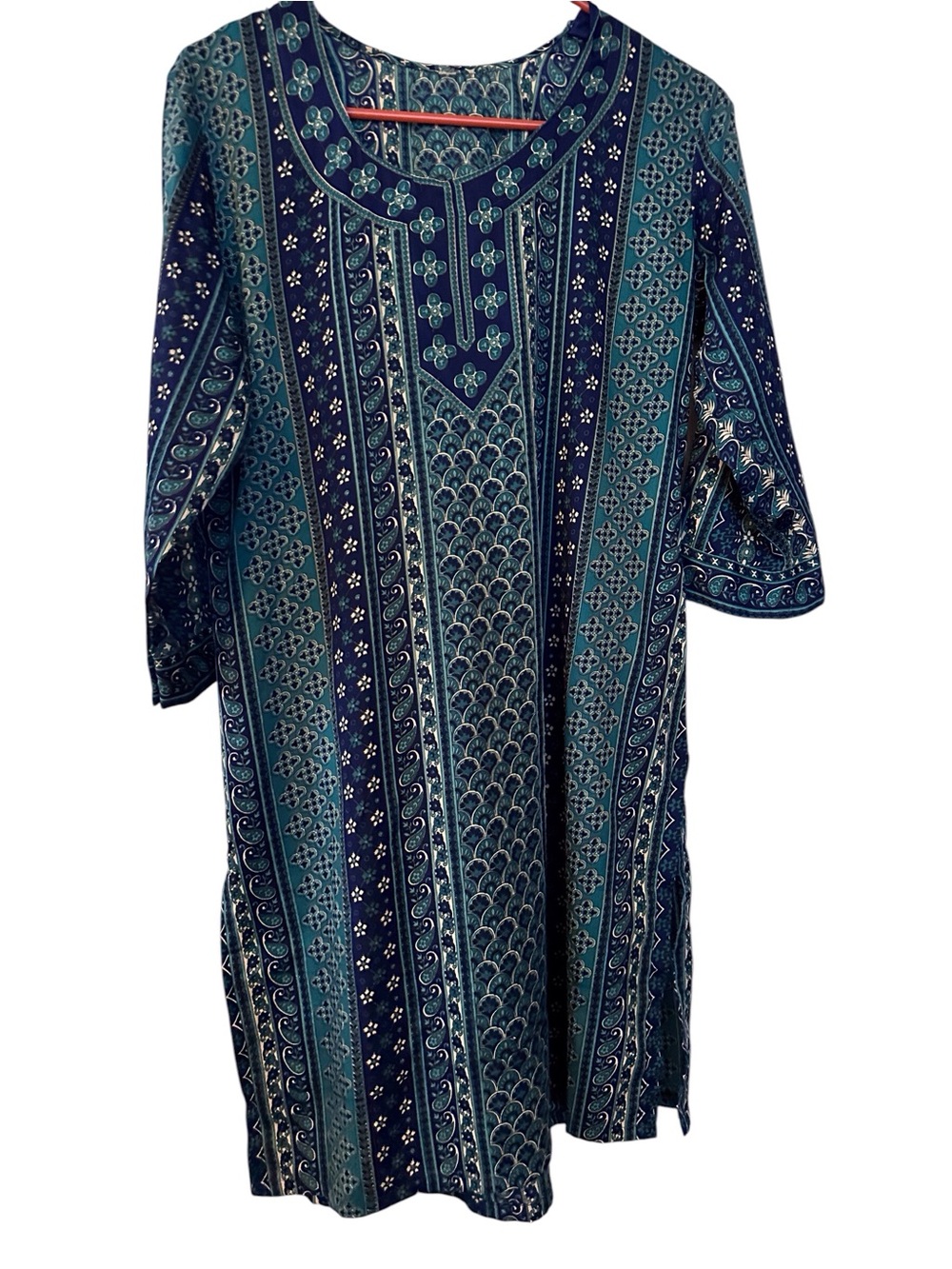 Blue & Teal Patterned Tunic Top - Picture 2 of 7